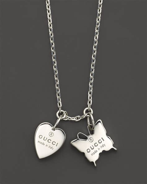 gucci butterfly jewelry|heart necklace with gucci trademark.